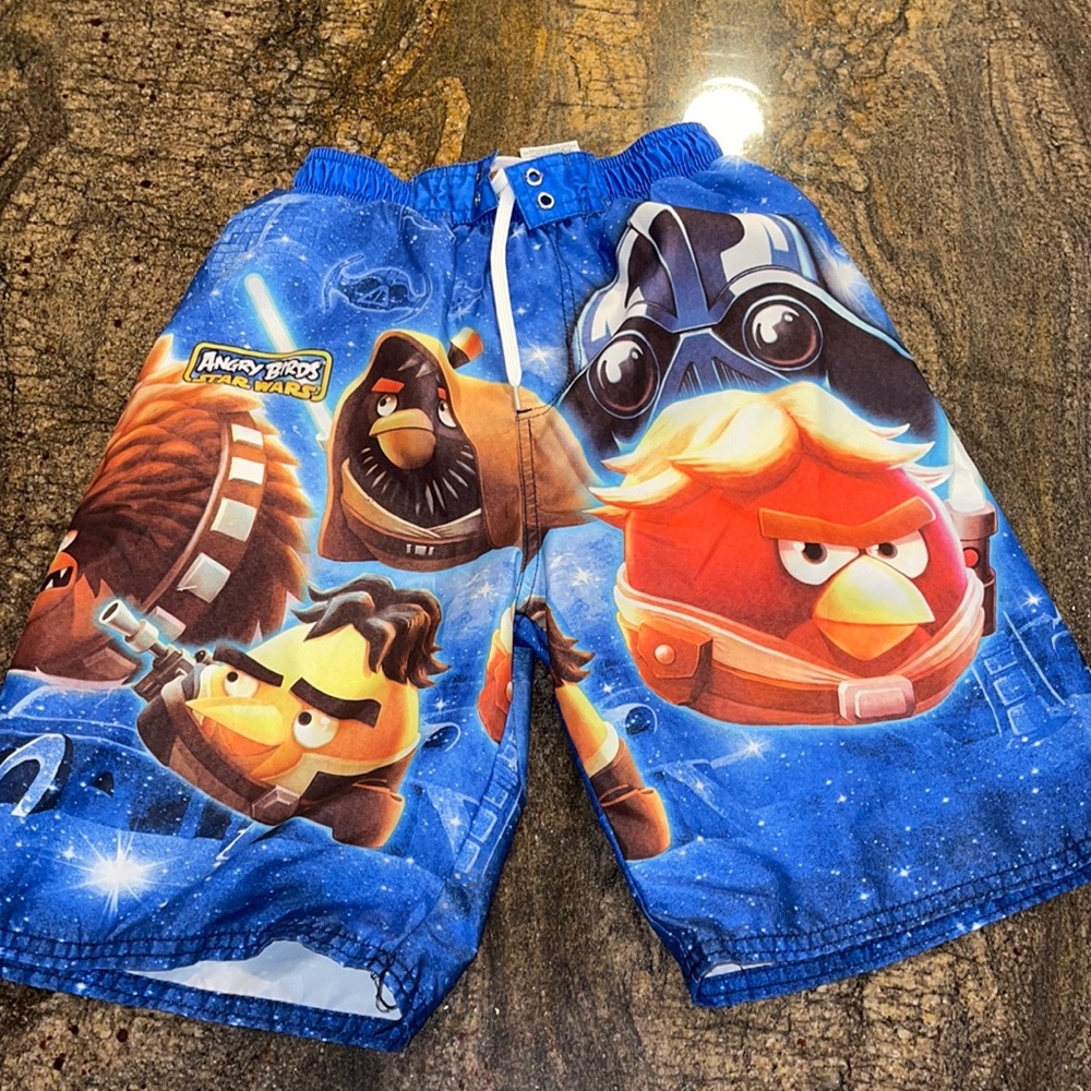 Angry Birds StarWars swim shorts sz 10/12